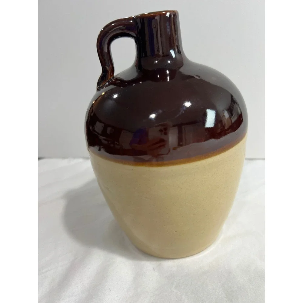 Vintage Rice University Owl Crest Stoneware Jug Decanter Brown Owl‎ Pottery C22